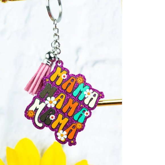 ❤️NWT *BOUTIQUE* RETRO STACKED MAMA  TASSEL KEYCHAIN/BAG CHARM GREAT GIFT IDEA - Picture 1 of 1